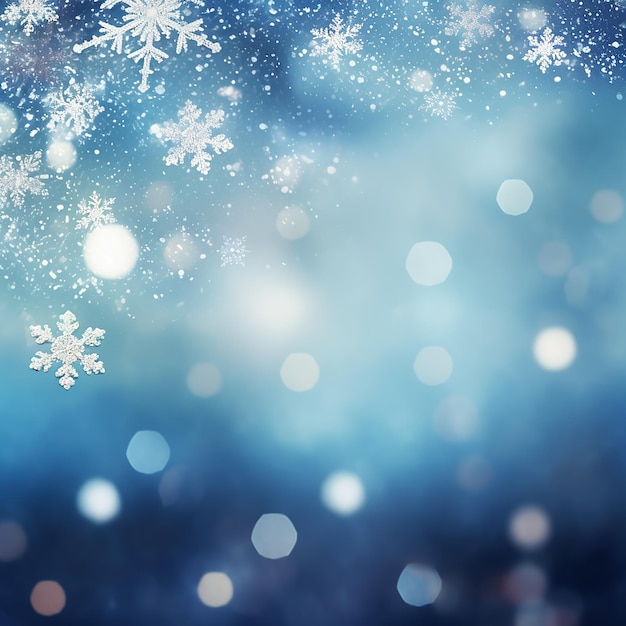 Snowflake Serenity Weihnachts-Hintergrund mit Bokeh-Design