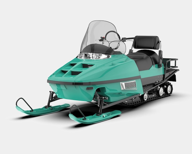 Snowmobile isolado na ilustração de renderização 3d de fundo