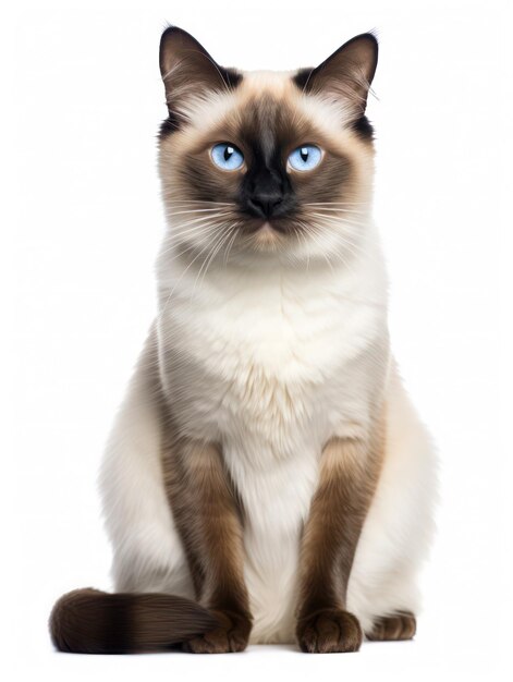 Snowshoe Cat Studio Shot Isolado em fundo claro IA generativa