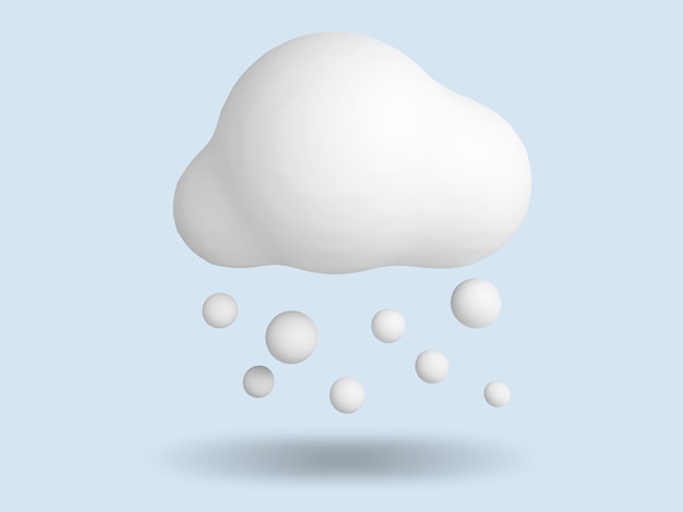 Snowy 3D-Wetter-Symbol. 3D-Darstellung.