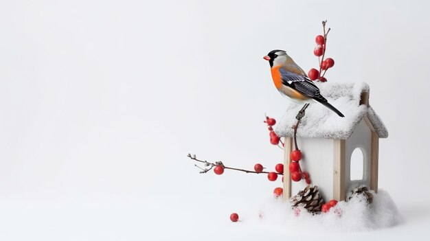 Snowy Winter Robin AI Generative