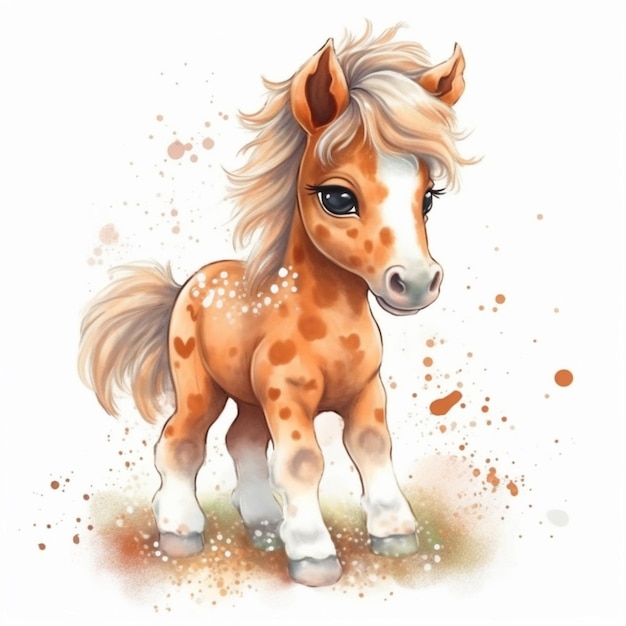 Sobre el lindo bebé caballo de la sublimación Clipart