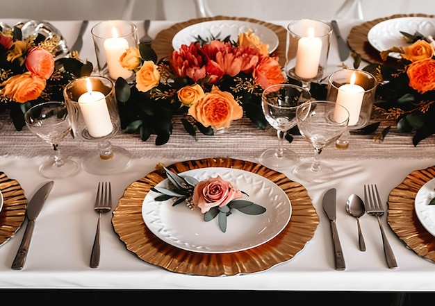 sobre una mesa hay un plato con una flor.