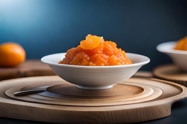 Foto sobremesa de granita de laranja e kumquat