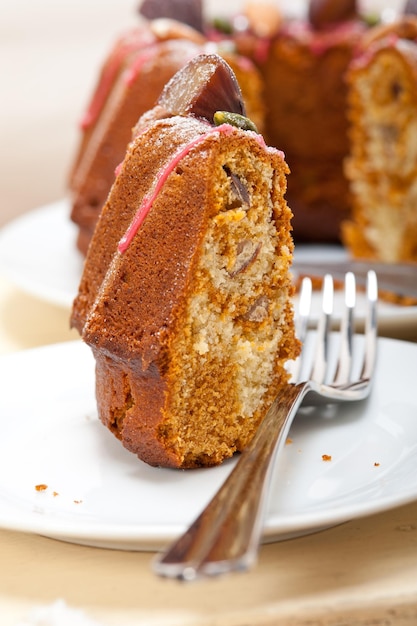 Sobremesa de pão de bolo de castanha