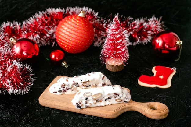 Sobremesa doce de nougat tradicional espanhola de Natal