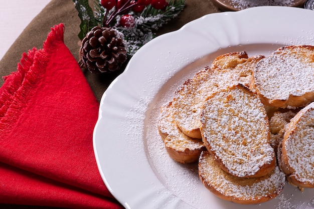 Sobremesa típica de Natal chamada Rabanadas