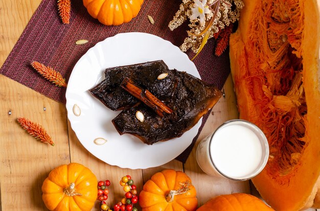 Sobremesa tradicional de mel de abóbora na celebração do Dia de Muertos