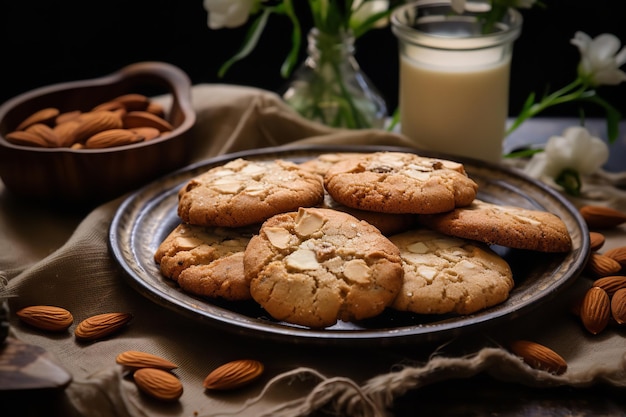 Sobremesa Vegana com Biscoitos de Amêndoa Tahini