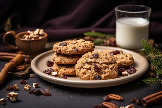 Sobremesa vegana de biscoitos de aveia para café da manhã