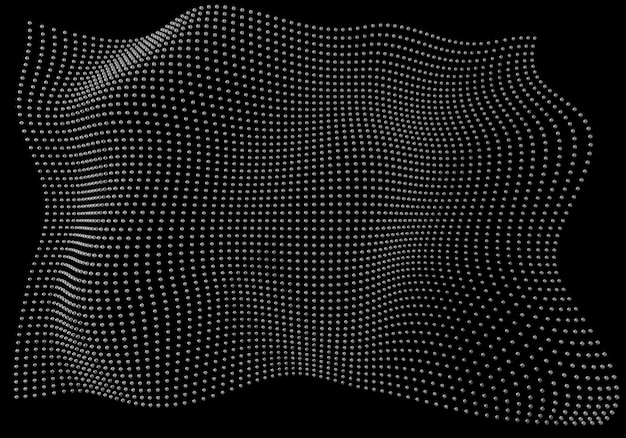Sobreposição de padrão de meio-tom 3d elemento de design de forma abstrata retângulo curvo