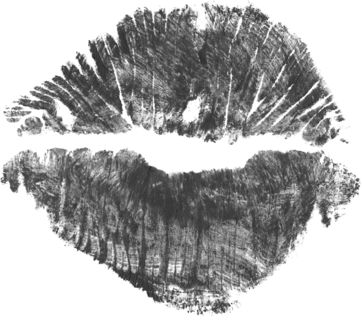 Foto sobreposición de los labios de impresión