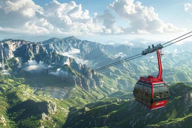 Sobrevoar a paisagem numa viagem de teleférico para cima