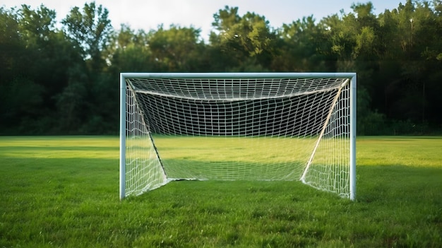 Soccer Goal039s Challenge Ein beeindruckendes Fußballtor auf einem lebhaften Feld