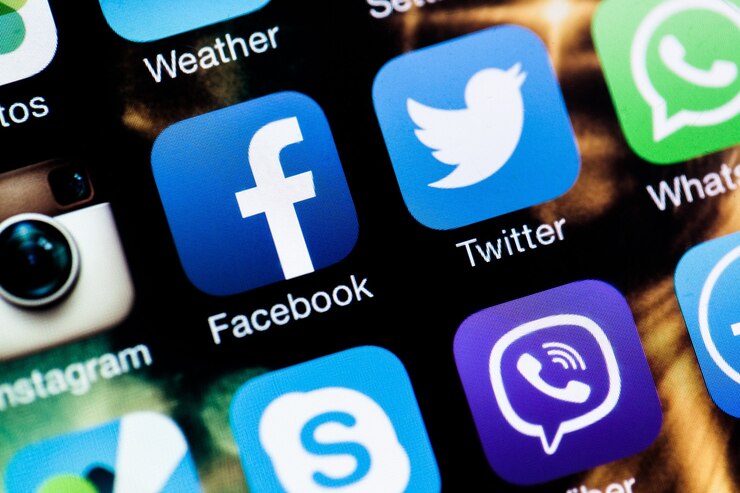 Foto social media-anwendungen auf dem iphone