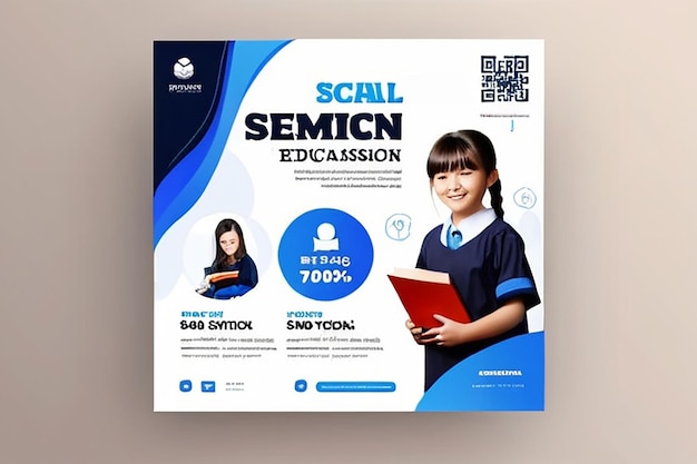 Social-Media-Beitrag und Web-Banner-Vorlage für die Zulassung zur Schulbildung