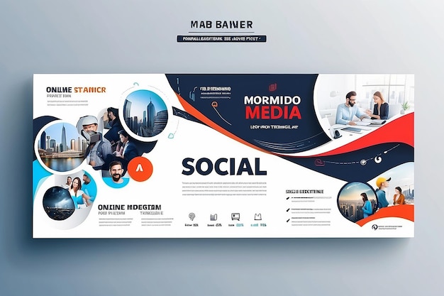 Foto social media cover vorlage vollständig bearbeitbar oder werbung design online-marketing-agentur soziale medien web banner