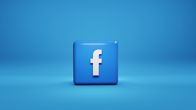 Social Media Facebook Logo 3D-Illustration