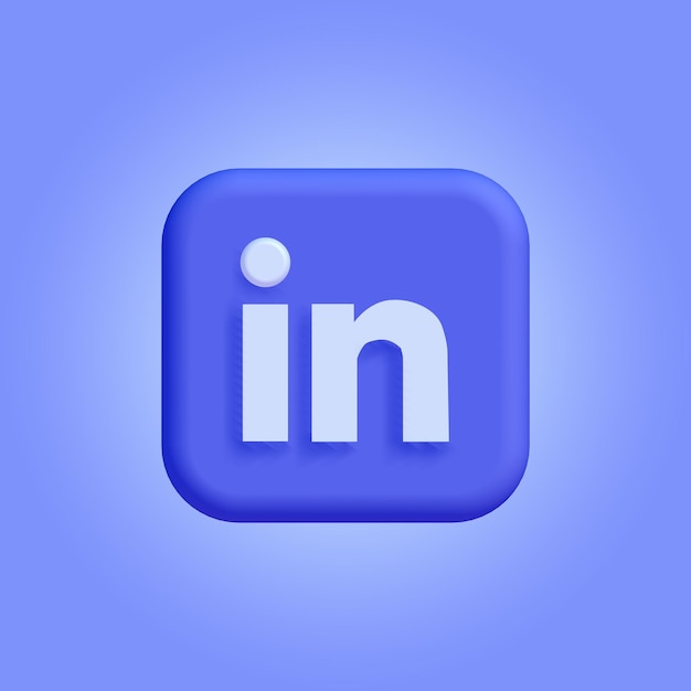 Social Media LinkedIn 3D-Symbol mit transparentem Hintergrund LinkedIn 3D-Symboldarstellung