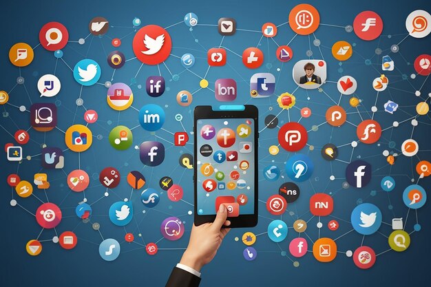 Social-Media-Marketing-Konzept für das Marketing mit Anwendungen