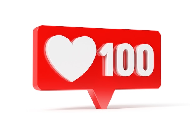 Social Media Network Love und Like Heart Icon, 100 Likes