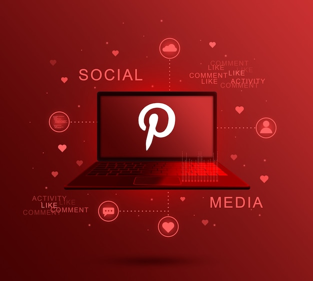 Social-Media-Symbol Pinterest auf dem Laptop-Bildschirm