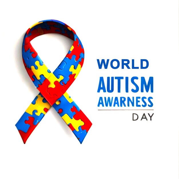 socialmediapost mundo dia de conscientização sobre o autismo fundo multicolorido