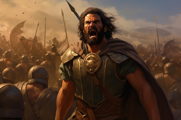 Sócrates lutando bravamente na linha de frente da guerra do peloponeso