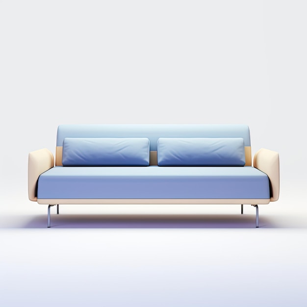 Sofa 3D-Modell isoliert auf weißem Hintergrund