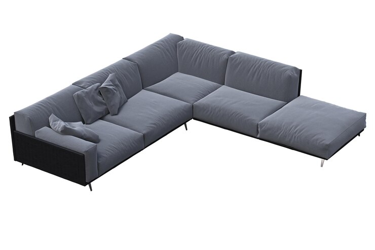 Foto sofá aislado sobre fondo blanco, muebles de interior, ilustración 3d, cg render