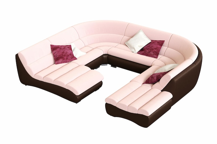 Foto sofá aislado sobre fondo blanco muebles interiores ilustración 3d cg render