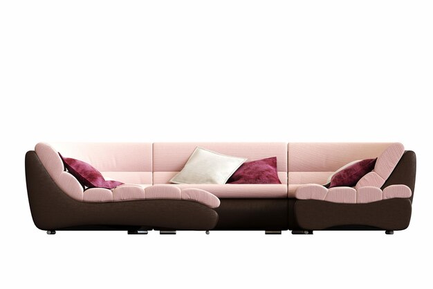 sofá aislado sobre fondo blanco muebles interiores ilustración 3D cg render