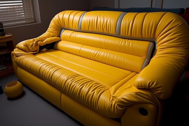 Foto sofá amarillo realista
