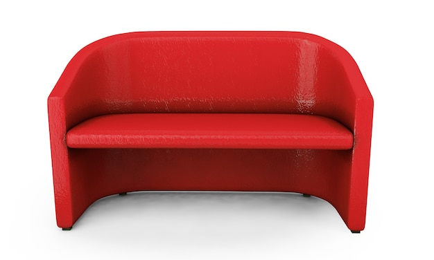 Foto sofa auf weißem hintergrund 3d-rendering