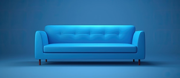 Sofa azul en fondo sólido ideal para web y presentaciones