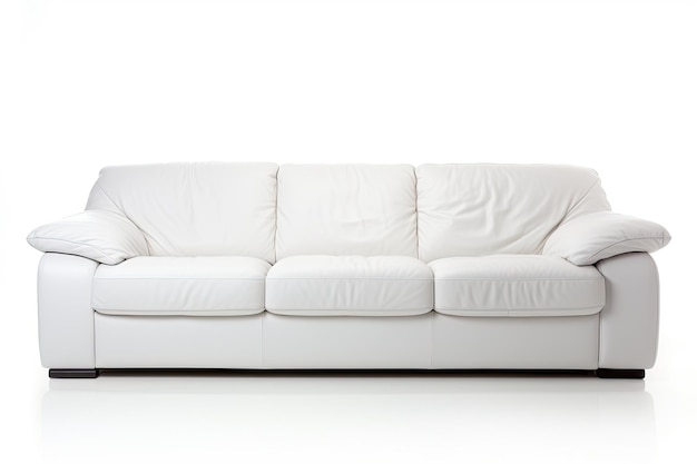 Sofa blanca modelo 3D en fondo blanco