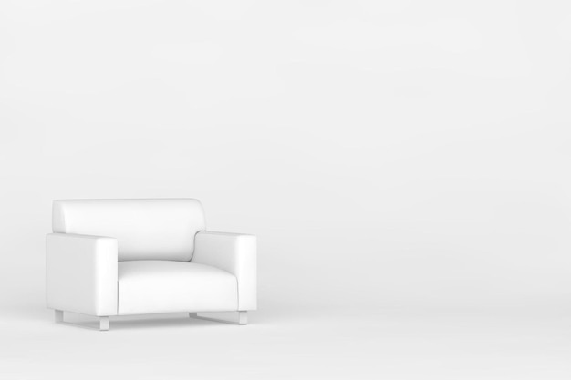 sofá branco 3D