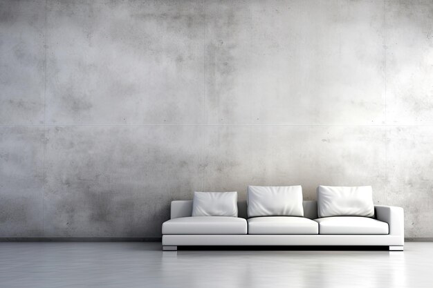 Foto sofá branco fictício em uma sala de estar contemporânea