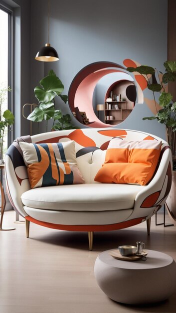 Sofá colorido moderno clásico aislado que es súper deseable