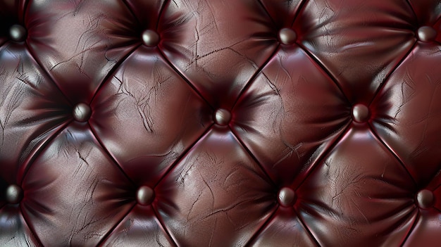 El sofá de cuero rojo Chesterfield tiene una textura de fondo de muebles de lujo