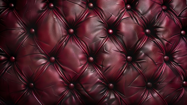 El sofá de cuero rojo Chesterfield tiene textura