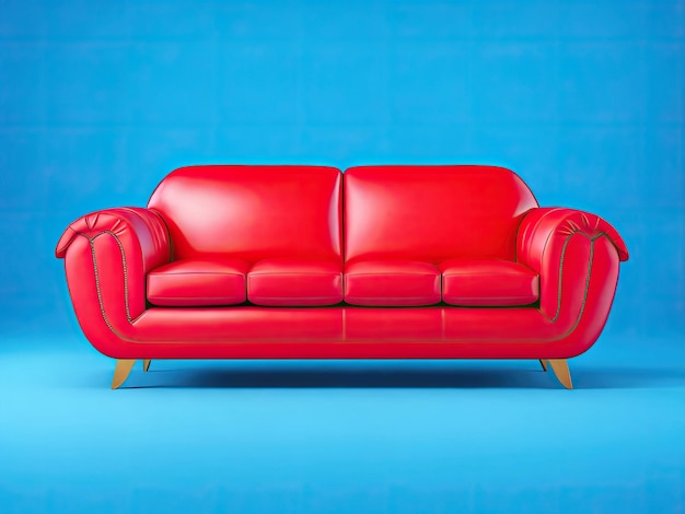 sofá de cuero rojo