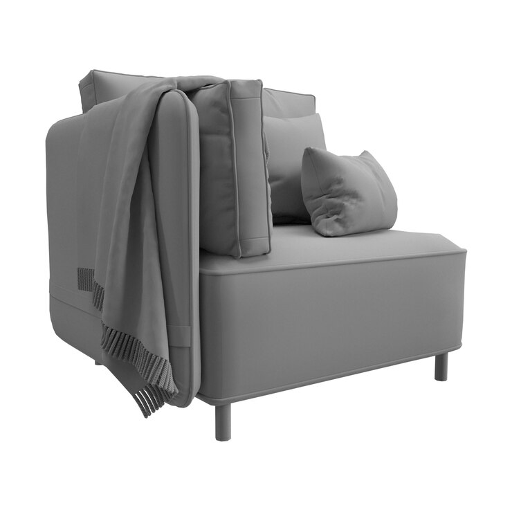 Foto sofa de cadeira de renderização 3d em fundo branco