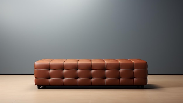 sofá de couro castanho