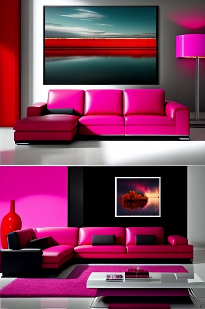 Foto sofa en el diseño de interiores de la sala de estar zoom de fondo