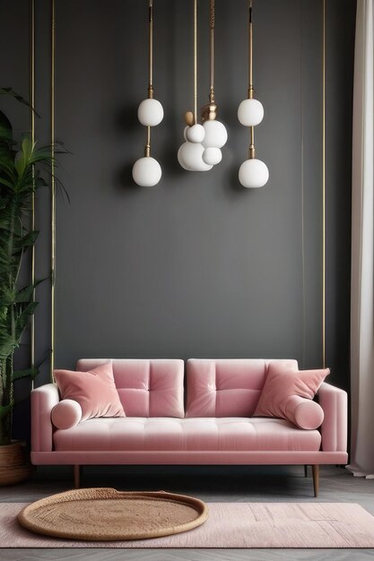 Foto sofá elegante decoración del hogar contemporáneo chic decoración nórdica sofá sofá decoración que mejora la serenidad