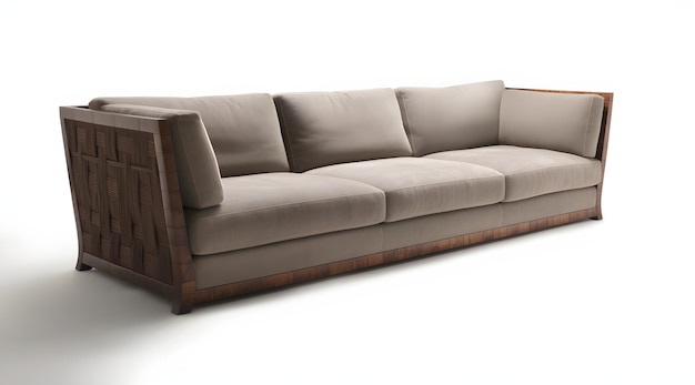 Foto un sofá con un fondo blanco.