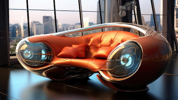 El sofá del futuro en el interior.
