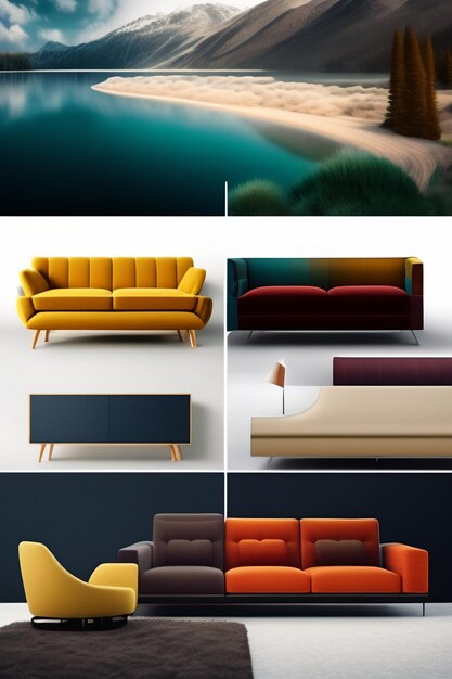 Foto sofa im wohnzimmer innenarchitektur zoom-hintergrund