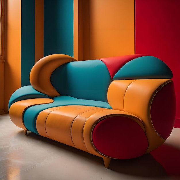 Foto sofa en un interior moderno generativo ai